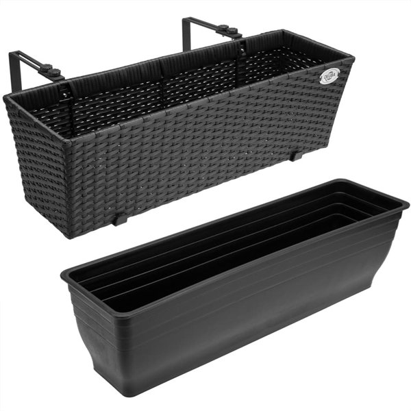 Deuba 2tlg. BlumenkastenSet aus Polyrattan Wayfair.de